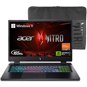 Acer Nitro 17 Gaming Laptop | AMD Ryzen 7 7735HS Octa-Core CPU | NVIDIA GeForce RTX 4050 Laptop GPU | 17.3" FHD 165Hz IPS Display | 16GB DDR5 | 1TB Gen 4 SSD | Wi-Fi 6E | RGB Backlit KB | AN17-41-R8N5