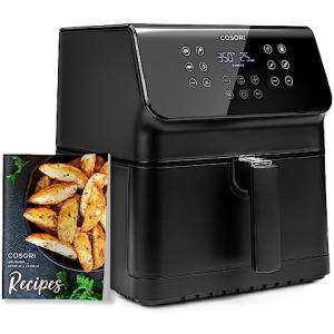 COSORI Pro II Air Fryer Oven Combo, 5.8QT Large Cooker with 12 One-Touch Savable Custom Functions, Cookbook and Online Recipes, Nonstick and Dishwasher-Safe Detachable Square Basket, Black, CP358-AF