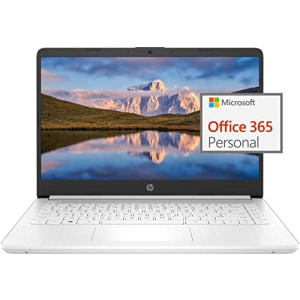 HP Newest 14" Ultral Light Laptop for Students and Business, Intel Quad-Core N4120, 8GB RAM, 192GB Storage(64GB eMMC+128GB Micro SD), 1 Year Office 365, Webcam, HDMI, WiFi, USB-A&C, Win 11 S