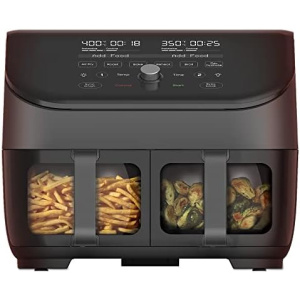 Instant Vortex Plus XL 8-quart Dual Basket Air Fryer Oven, From the Makers of Instant Pot, 2 Independent Frying Baskets, ClearCook Windows, Dishwasher-Safe Baskets, App with over 100 Recipes