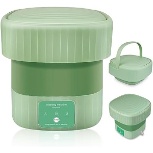 Portable Washing Machine,Mini Washing Machine for Baby Clothes Underwear or Small Items, Foldable Mini Washing Machine with 3 Modes for Apartments, Dorms, and Travel - Green