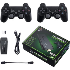 Retro Game Console, Nostalgia Stick Game,Retro Game Stick,Plug and Play Video Game Stick Built in 10000+ Games,4K HDMI Output,9 Classic Emulators, with Dual 2.4G Wireless Controllers(64G)
