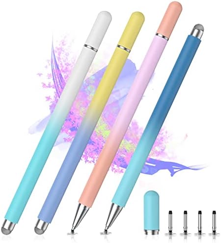 Stylus Pens for Touch Screens, 2 in 1 Sensitivity & Stylus Pens for Touch Screens, 2 in 1 Sensitivity & Precision Stylus Pen for iPad, Stylus Pencil Compatible with iPhone, Apple iPad, Android, Tablets and All Universal Touch Screen (4 Pack) …