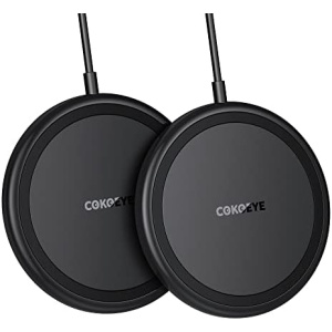 Wireless Charger, 15W Max Fast Wireless Charging Pad 2-Pack Compatible with iPhone 13/13 Pro/13 Mini/13 ProMax/12/SE/11/Samsung Galaxy S21/S20/Note 10/Edge Note 20Ultra/S10, AirPods Pro