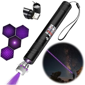 Cowjag Laser Pointer, Long Range Purple Laser Pointer, 2000 Metres Laser Pointer High Power Pen, Purple Lazer Pointer Rechargeable for Hiking, Cat Laser Toy USB Charge(Purple Light)