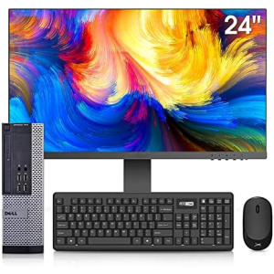 Dell OptiPlex 7010 Desktop Computers with 24 inch Monitor PC Bundle, Intel Core i7-3770 3.4GHz, 16GB Ram New 1TB SSD, AC8260 Built-in WiFi, DVD-RW, Refurbished Windows 10 Pro (Renewed), Black