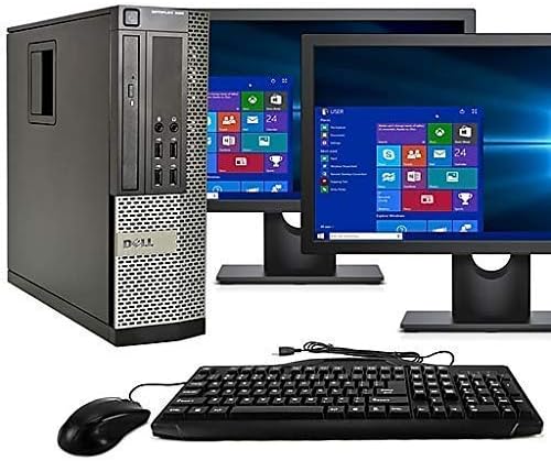 Dell Optiplex 9020 SFF Computer Desktop PC, Intel Core i5 Dell Optiplex 9020 SFF Computer Desktop PC, Intel Core i5 Processor, 16GB Ram, 2TB Hard Drive, WiFi, Bluetooth 4.0, DVD-RW, Dual 24 Inch LCD Monitors Windows 10 Pro (Renewed)