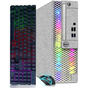 Dell RGB Gaming Desktop Computer, Intel Quad Core I5-6500 up to 3.6GHz, Radeon RX 550 4G, 16GB Memory, 1T SSD, RGB Keyboard & Mouse, 600M WiFi & Bluetooth, Win 10 Pro (Renewed)