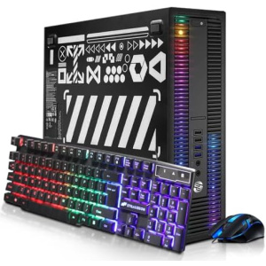 HP RGB Gaming Desktop Computer, Intel Quad Core I5-6500 up to 3.6GHz, Radeon RX 550 4G GDDR5, 16GB DDR4, 1T SSD, RGB Keyboard & Mouse, 600M WiFi & Bluetooth 5.0, Win 10 Pro (Renewed)