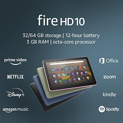 Certified Refurbished Fire HD 10 tablet, 10.1", 1080p Full HD, Certified Refurbished Fire HD 10 tablet, 10.1", 1080p Full HD, 32 GB (2021 release), Lavender