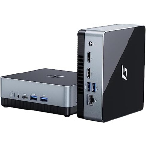 CyberGeek Nano A1 Mini PC Computers Win 11 Pro, N100 Mini Computer 16GB RAM 1TB PCIe SSD, Micro Desktop Computers Support 4K Dual Display/USB3.0/WiFi 6/BT5.2/RJ45/VESA Office/Home (Renewed), Black