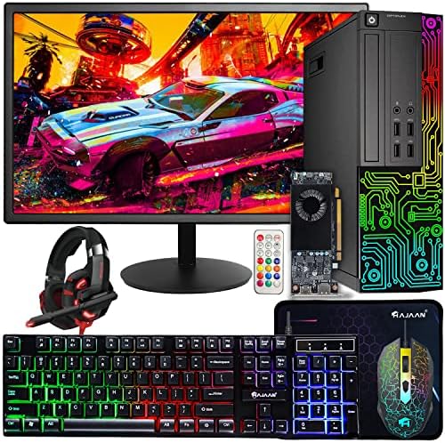 Dell Gaming OptiPlex Desktop RGB Computer PC, Intel Core i7, Dell Gaming OptiPlex Desktop RGB Computer PC, Intel Core i7, AMD RX 550 4GB GDDR5, 16GB RAM, 512GB SSD, 24 Inch HDMI Monitor, RGB Keyboard Mouse and Headset, WiFi, Windows 10 Pro (Renewed)