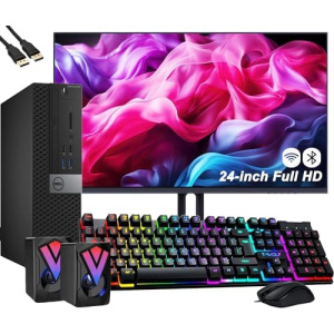 Dell OptiPlex 5040 SFF Desktop Computer PC Bundle Setup with New 23.8" FHD Monitor Inter Core i5-6600 3.3GHz 4-Cores 8GB 256GB SSD, Keyboard & Mouse, Wi-Fi, Bluetooth, Windows 10 Pro (Renewed)