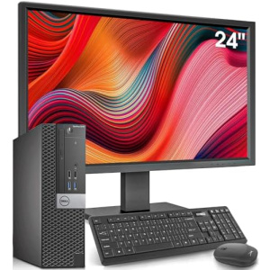 Dell OptiPlex Desktop Computer with 24 inch Monitor PC and Monitor Bundle, i7-6700 3.4GHz,16GB Ram New 512GB SSD,Intel AC7260 Built-in WIFI Bluetooth,HDMI,Refurbished Desktop,Windows 10 Pro (Renewed)