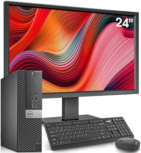 Dell OptiPlex Desktop Computer with 24 inch Monitor PC and Dell OptiPlex Desktop Computer with 24 inch Monitor PC and Monitor Bundle, i7-6700 3.4GHz,16GB Ram New 512GB SSD,Intel AC7260 Built-in WIFI Bluetooth,HDMI,Refurbished Desktop,Windows 10 Pro (Renewed)