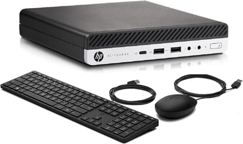 HP EliteDesk 800 G5 High-Performance Mini PC Desktop Computer, 9th HP EliteDesk 800 G5 High-Performance Mini PC Desktop Computer, 9th Gen Core i5-9500T, 32GB DDR4 RAM, 1TB NVMe SSD, Keyboard & Mouse, WiFi, Bluetooth, Windows 11 Pro (Renewed)
