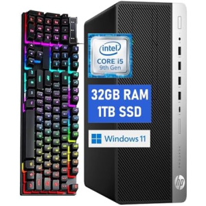 HP ProDesk 600G5 SFF Desktop Computer PC, 600G5 Computer 9th Processor, 32GB RAM 1TB Solid State Drive, Internal WiFi, Windows 11 (Renewed)