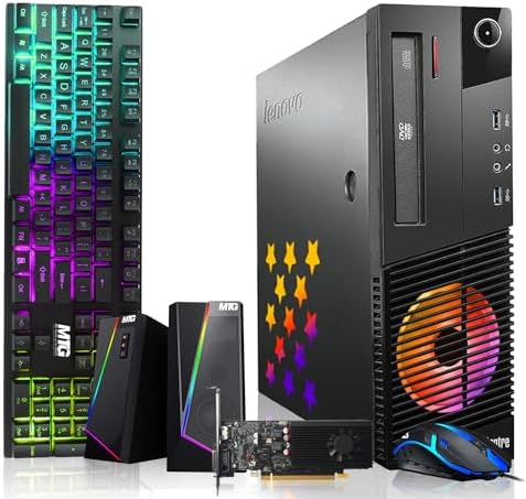 Lenovo Desktop PC Gaming Bundle - Intel Core i7, 16GB Lenovo Desktop PC Gaming Bundle - Intel Core i7, 16GB RAM, 512GB SSD, GT 1030 2GB, RGB Speaker, RGB Keyboard Mouse, WiFi, Win 10 Pro (Renewed)