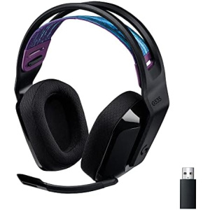 Logitech G535 Lightspeed Wireless Gaming Headset - Lightweight on-Ear Headphones, flip to Mute mic, Stereo, Compatible with PC, PS4, PS5, USB Rechargeable - Black (Renewed)