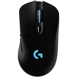 Logitech G703 Lightspeed Wireless Gaming Mouse W/Hero 25K Sensor, PowerPlay Compatible, Lightsync RGB, Lightweight 95G+10G Optional, 100-25, 000 DPI, Rubber Side Grips - Black (Renewed)