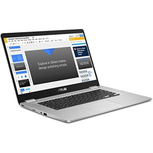 ASUS Chromebook C523NA-DH02 15.6" HD NanoEdge Display, 180 Degree, Intel Dual Core Celeron Processor, 4GB RAM, 32GB eMMC Storage, Silver Color (Renewed)