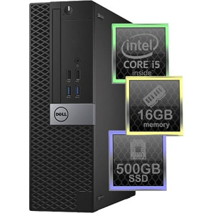 Dell Optiplex 7040 Desktop Computer | Quad Intel i5 (3.2) | 16GB DDR3 RAM | 500GB SSD Solid State | Windows 10 Professional | Home or Office PC (Renewed)