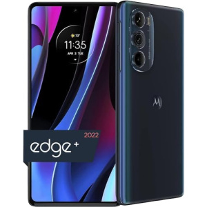 Motorola Edge + Plus | 2022 | US Version| 5G Smartphone with Android 12.0 | 8 GB Memory | 50MP Camera | 4800mAh, More Than All Day Battery Life | Unlocked Phone | (128GB | Cosmos Blue) (Renewed)