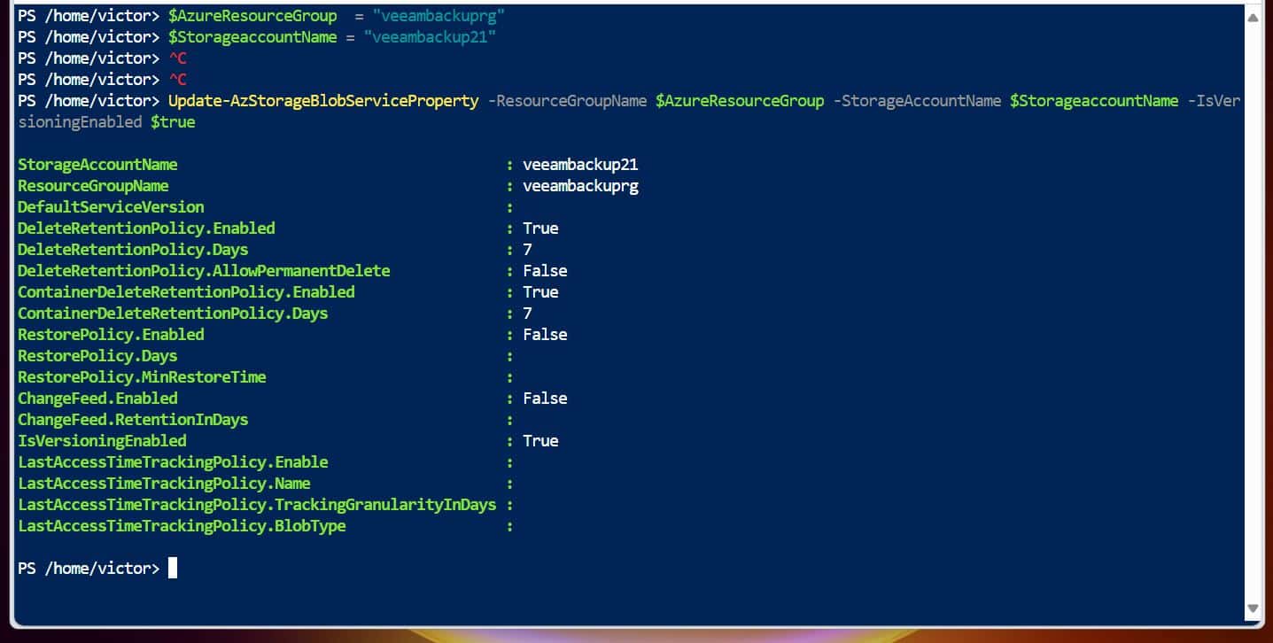 How to Enable Versioning in an Azure Blob Storage