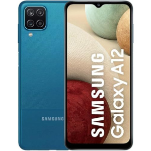 Samsung Galaxy A12, International Factory Unlocked, 64 GB, Blue Color, 48 Camera, 5,000 Battery,New (Renewed)